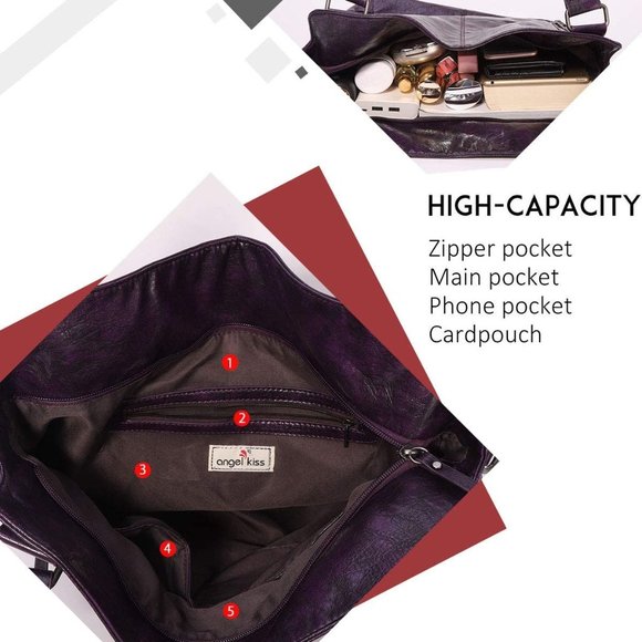 Angel Barcelo Purses and Handbags for Women Large Hobo Shoulder Bags Sof… - Picture 13 of 14